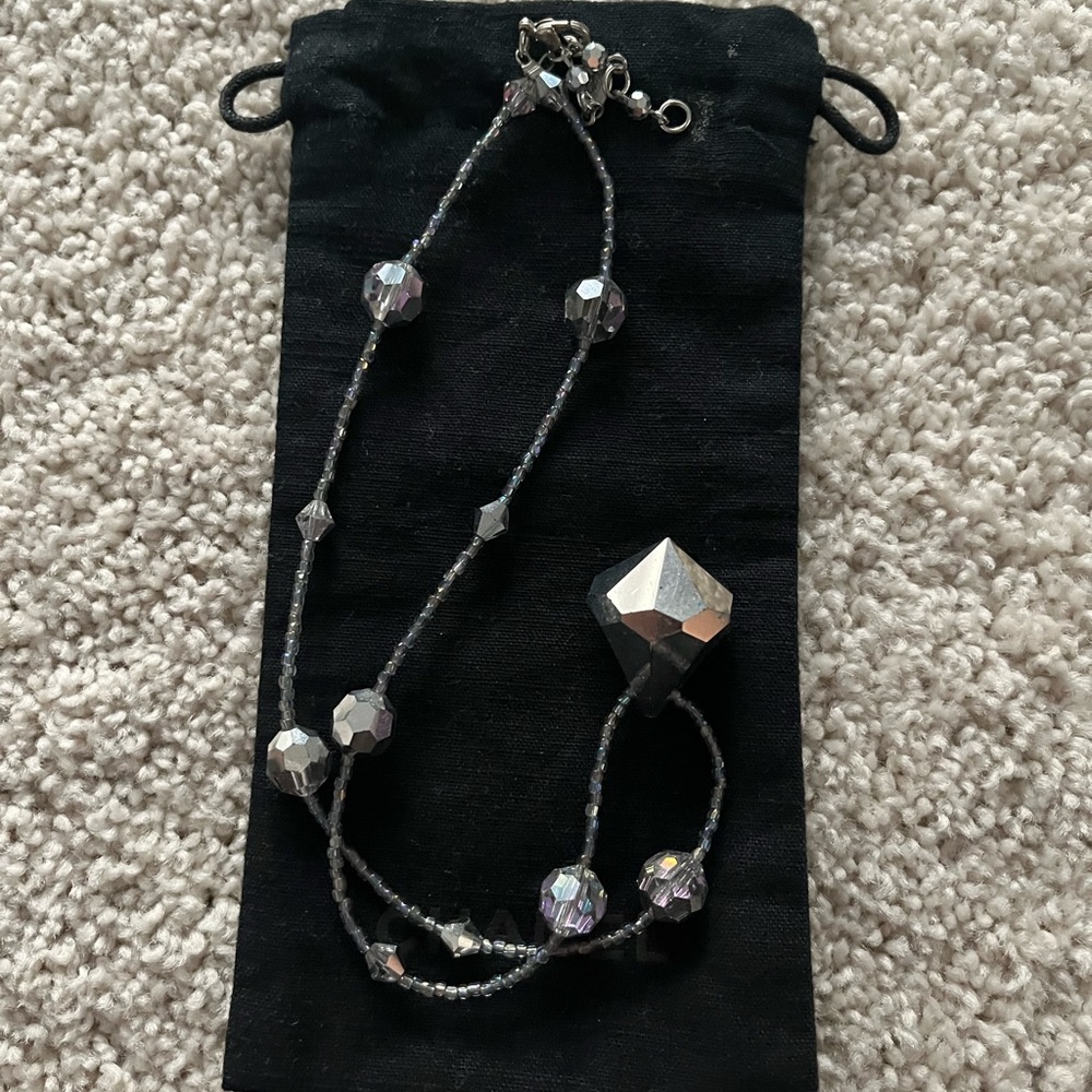 Elegant Silver Beaded Necklace